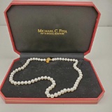 Michael C. Fina 10K Yellow Gold & Pearl 18