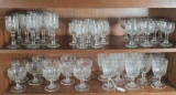 5 Piece Place Setting for 10 of Iris and Herringbone Clear Crystal Stemware