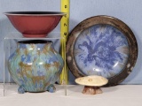 Rookwood, Fulper and Blended Glaze Art Pottery and Mushroom Flower frog