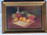 G. W. Whitaker Petite Antique Oil on Canvas Still Life