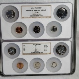 NGC graded 1955 & 1964 Accented Hair Complete Proof Sets