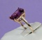 Synthetic Purple Sapphire 10k Gold Ring
