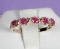 Synthetic Ruby & Diamond 10k Gold Band