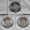 3 Morgan Silver Dollars - NM/MS/UNC - 1882, 1889 and 1900-O