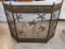 Iron Folding Fire Place Screen with Elephant & Palm Tree Design