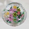 1993 Signed Ken Rosenfeld Floral Art Glass Paperweight