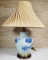 Frederick Cooper Raised Enamel Decorated Lotus Design Table Lamp