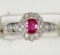 Michael Christoff 18k White Gold Ruby & Diamond Ring