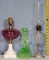 Glass Lighting Through the Ages - Whale Oil & Converted Kerosene Lamps and Dolphin Candlestick
