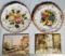 2 Hand Painted Tiles and 2 Italian Fruit Decorated Plates