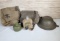 USA Military Lot WWI Dough Boy Helmet Textured Finish With Liner & Chin Strap & Later Items