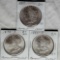 3 Morgan Silver Dollars - NM/MS/UNC - 1878-S, 1880 and 1884-O
