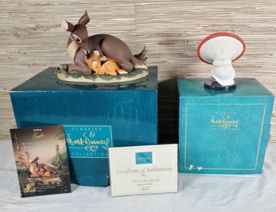 2 Disney Figurines With Original Boxes & COA