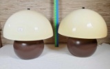 Pair 1970's TSAO Designs Mushroom Shape Lamps