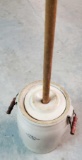 Antique 3 Gallon Salt Glaze Stoneware Butter Churn with Blue 3 Crown Mark