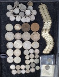 Tray Lot of Silver and Antique Foreign Coins