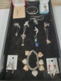 Tray of Sterling Silver Jewelry incl. Religious