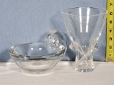 2 Pc Signed Steuben Crystal