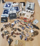 Lot Of WWII And Later Military Insignia Pins And ID