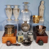 Tray Lot of World Collectible Glass, Relic Replicas, Commemoratives and more