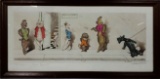Humorous Hand Colored Pencil Signed Boris O'Klein Dirty Dogs of Paris Etching