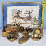 Middle East and Other Brass Boxes, Trays, Art and More