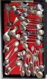 Tray Lot of Sterling, .800 Silver and other Collector Spoons