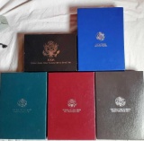 4 US Mint Prestige Full Coin Sets (1986, 1988, 1989 & 1990) and 1996 Silver Proof Set