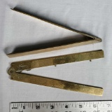18th Century French Brass Folding Section Rule and Square