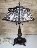 Dale Tiffany Table Lamp With Stained Glass Shade