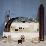 Powderhorn, Spy Glass, Inkwells, Accent Pieces, 15 Small Heisey Glass Pieces and More