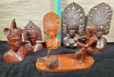 6 Pcs. Bali Hand Carved Wood Figures