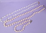 2 Hand Knotted Freshwater Pearl Necklaces with Fine Findings
