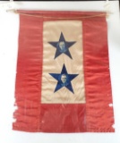 Antique 2 Star Red White And Blue Military WWI Service Flag
