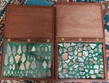 2 Shadow Boxes FilledWith Native American Flint Arrow Heads & Pottery Shards