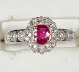Michael Christoff 18k White Gold Ruby & Diamond Ring