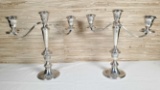Pair of Gorham Sterling Silver Weighted 3 Arm Candlesticks