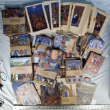 Box Lot Full of Antique Medieval Art Cards and Art Prints