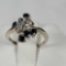 14K White Gold Sapphire & Diamond Ring