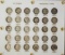 Lucite Display of Roosevelt Silver Dimes Complete 1946-1955
