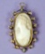 Antique Carved Shell Cameo Pendant/Pin Set in 14k Gold