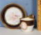 KPM Cobalt and Gold Accent Cameo Rembrance Cup and Cup Plate