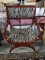 Zebra Print Curved Wood Frame Arm Chair