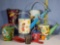 Vintage Tin Litho Sand Pails, Watering Cans and Sand Shovel