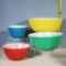 4 Stack Prinary Color Pyrex Mixing Bowls