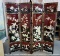 Asian Inspired Black Lacquer 4 Section Room Divider