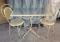 Vintage Iron Patio Bistro Table and Two Chairs
