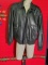 Men's Roundtree & York Black Leather Bomber Jacket