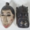 2 Hard Carved Ethnic Masks