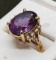 14k Gold Amethyst & Diamond Ring